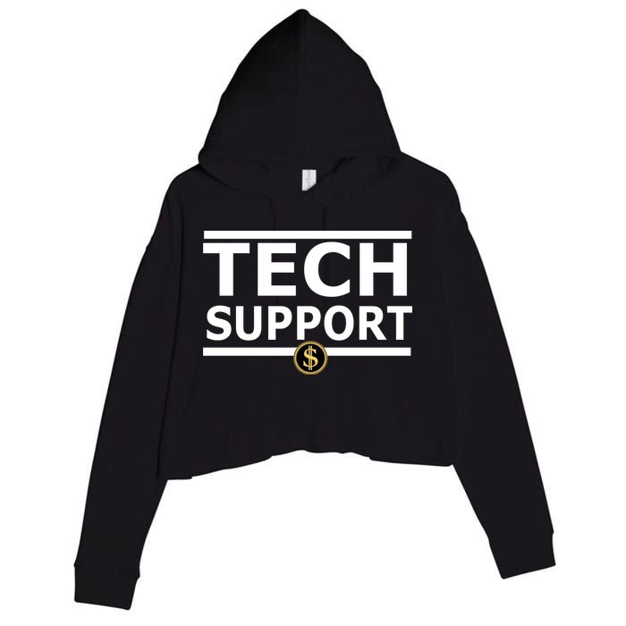Tech Support Elon Musk D.O.G.E. Crop Fleece Hoodie