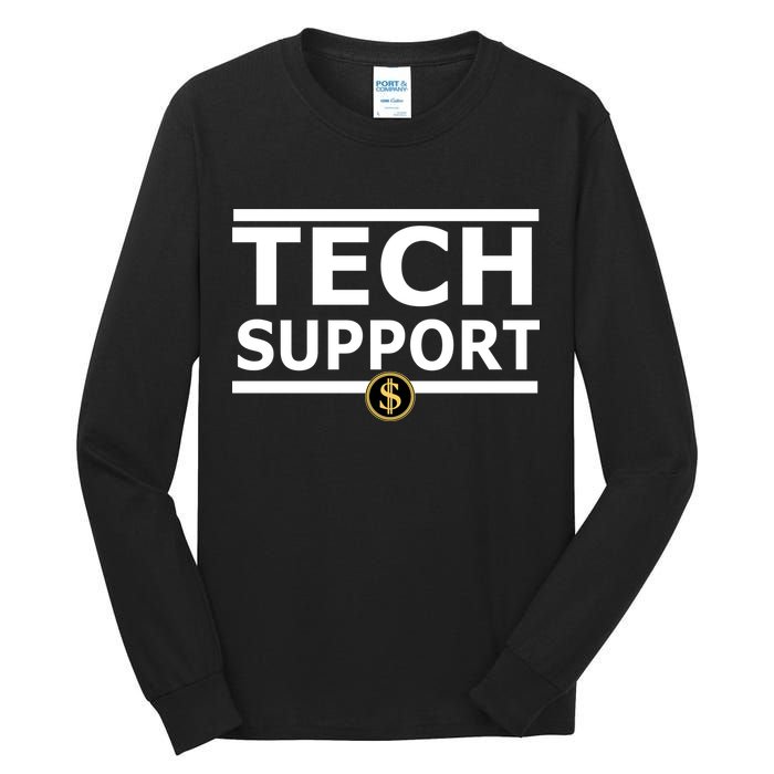 Tech Support Elon Musk D.O.G.E. Tall Long Sleeve T-Shirt
