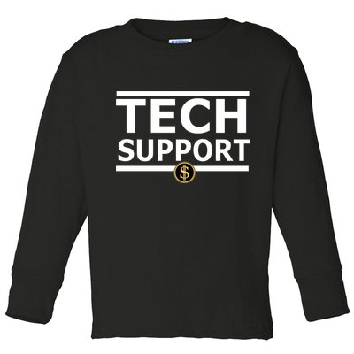 Tech Support Elon Musk D.O.G.E. Toddler Long Sleeve Shirt