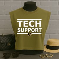 Tech Support Elon Musk D.O.G.E. Garment-Dyed Women's Muscle Tee