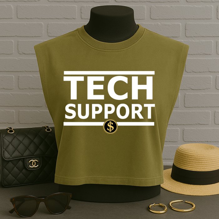 Tech Support Elon Musk D.O.G.E. Garment-Dyed Women's Muscle Tee