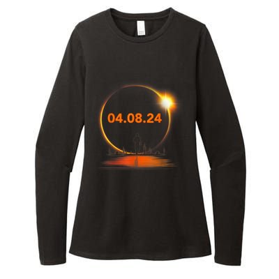 Total Solar Eclipse 2024 USA April 8 2024 Womens CVC Long Sleeve Shirt