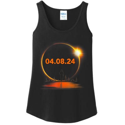 Total Solar Eclipse 2024 USA April 8 2024 Ladies Essential Tank