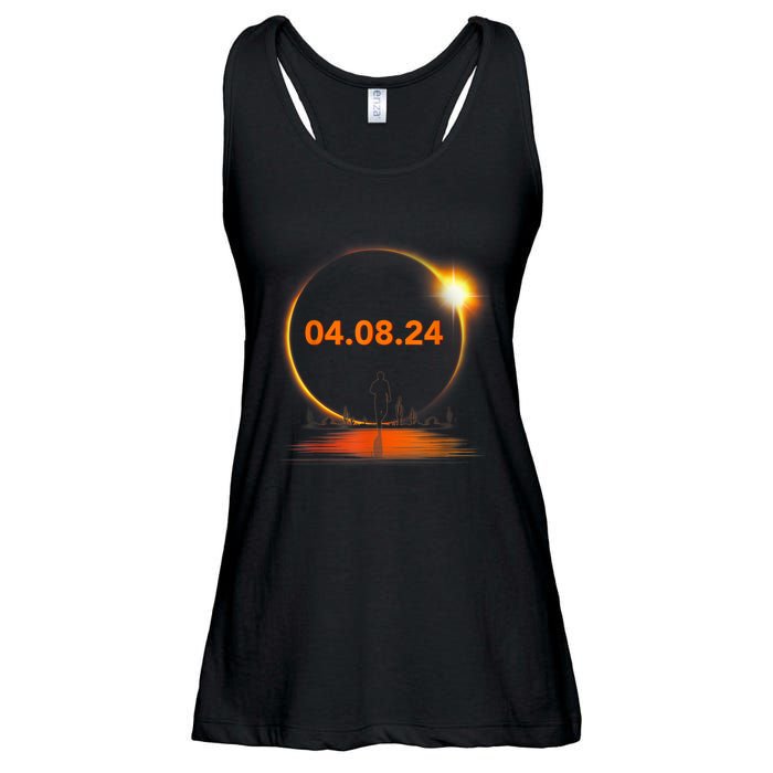 Total Solar Eclipse 2024 USA April 8 2024 Ladies Essential Flowy Tank