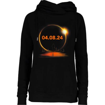 Total Solar Eclipse 2024 USA April 8 2024 Womens Funnel Neck Pullover Hood