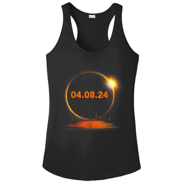 Total Solar Eclipse 2024 USA April 8 2024 Ladies PosiCharge Competitor Racerback Tank