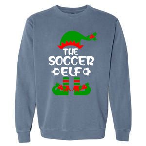 The Soccer Elf Christmas Squad Xmas Soccer Team Player Great Gift Garment-Dyed Sweatshirt