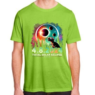 Total Solar Eclipse Funny Dinosaur Wearing Glasses Adult ChromaSoft Performance T-Shirt