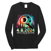 Total Solar Eclipse Funny Dinosaur Wearing Glasses Long Sleeve Shirt