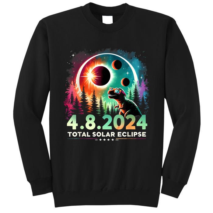 Total Solar Eclipse Funny Dinosaur Wearing Glasses Sweatshirt