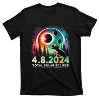 Total Solar Eclipse Funny Dinosaur Wearing Glasses T-Shirt