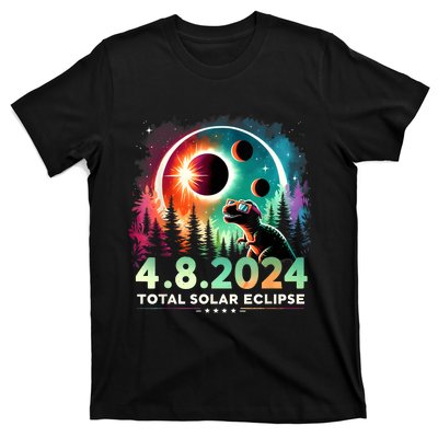 Total Solar Eclipse Funny Dinosaur Wearing Glasses T-Shirt