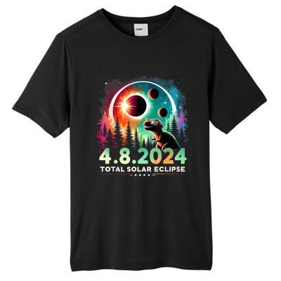 Total Solar Eclipse Funny Dinosaur Wearing Glasses Tall Fusion ChromaSoft Performance T-Shirt