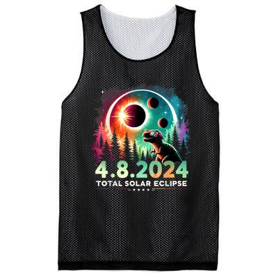 Total Solar Eclipse Funny Dinosaur Wearing Glasses Mesh Reversible Basketball Jersey Tank