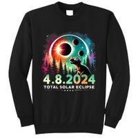 Total Solar Eclipse Funny Dinosaur Wearing Glasses Tall Sweatshirt