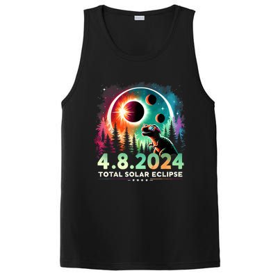 Total Solar Eclipse Funny Dinosaur Wearing Glasses PosiCharge Competitor Tank