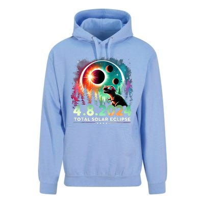 Total Solar Eclipse Funny Dinosaur Wearing Glasses Unisex Surf Hoodie