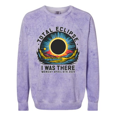 Total Solar Eclipse I Was There Monday April 8th 2024 Colorblast Crewneck Sweatshirt