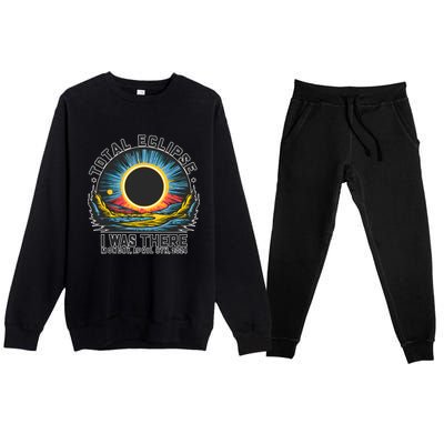 Total Solar Eclipse I Was There Monday April 8th 2024 Premium Crewneck Sweatsuit Set