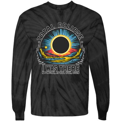 Total Solar Eclipse I Was There Monday April 8th 2024 Tie-Dye Long Sleeve Shirt