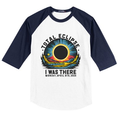 Total Solar Eclipse I Was There Monday April 8th 2024 Baseball Sleeve Shirt