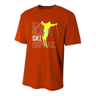 To Ski Eat Sleep Ski Repeat Statet Great Gift Youth Performance Sprint T-Shirt