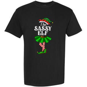 The Sassy Elf Xmas Funny Christmas Matching Family Pajama Garment-Dyed Heavyweight T-Shirt