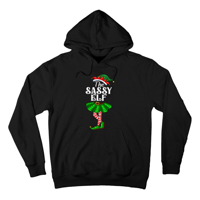 The Sassy Elf Xmas Funny Christmas Matching Family Pajama Hoodie