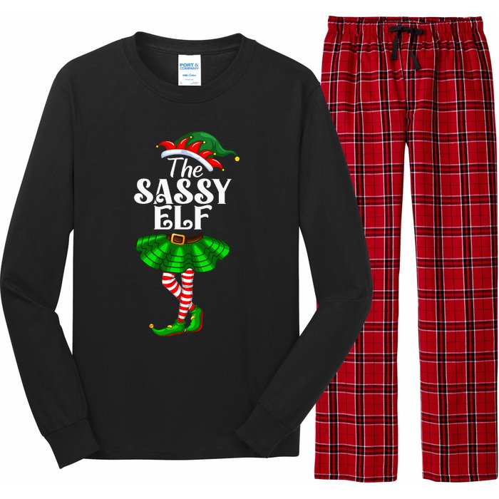 The Sassy Elf Xmas Funny Christmas Matching Family Pajama Long Sleeve Pajama Set