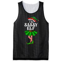 The Sassy Elf Xmas Funny Christmas Matching Family Pajama Mesh Reversible Basketball Jersey Tank