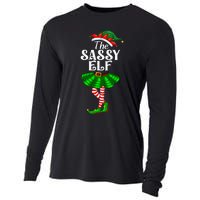 The Sassy Elf Xmas Funny Christmas Matching Family Pajama Cooling Performance Long Sleeve Crew