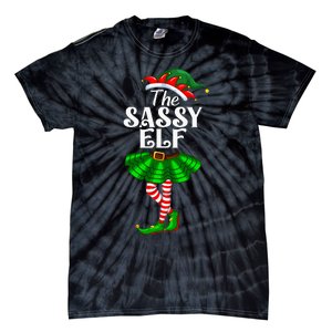 The Sassy Elf Xmas Funny Christmas Matching Family Pajama Tie-Dye T-Shirt