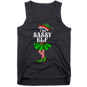 The Sassy Elf Xmas Funny Christmas Matching Family Pajama Tank Top