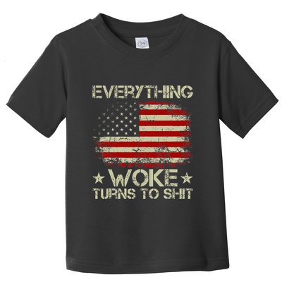 Trump Supporter Everything Woke Turns To Shit Political Toddler T-Shirt