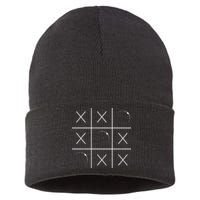 Total Solar Eclipse Tic Tac Toe 04.08.2024 Sustainable Knit Beanie