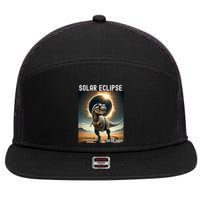 Total Solar Eclipse Trex Dinosaur April 8 2024 7 Panel Mesh Trucker Snapback Hat