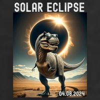 Total Solar Eclipse Trex Dinosaur April 8 2024 7 Panel Mesh Trucker Snapback Hat