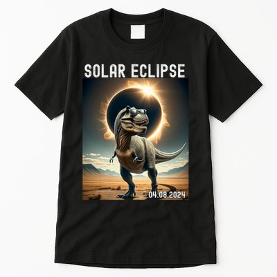 Total Solar Eclipse Trex Dinosaur April 8 2024 Tall T-Shirt