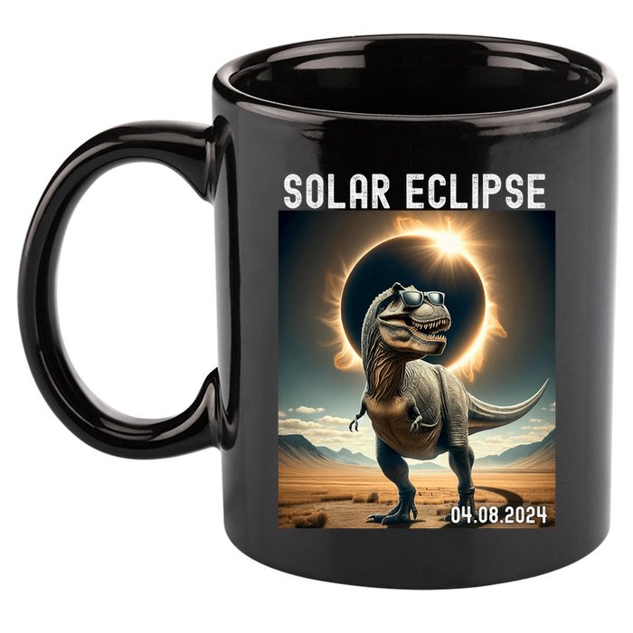 Total Solar Eclipse Trex Dinosaur April 8 2024 11oz C Handle Ceramic Mug