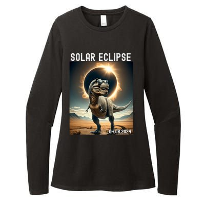 Total Solar Eclipse Trex Dinosaur April 8 2024 Womens CVC Long Sleeve Shirt