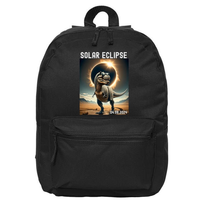 Total Solar Eclipse Trex Dinosaur April 8 2024 16 in Basic Backpack