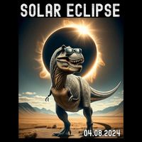Total Solar Eclipse Trex Dinosaur April 8 2024 16 in Basic Backpack