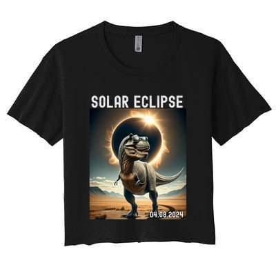 Total Solar Eclipse Trex Dinosaur April 8 2024 Crop Top