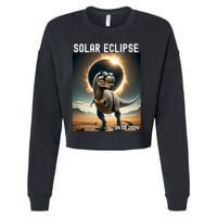 Total Solar Eclipse Trex Dinosaur April 8 2024 Cropped Pullover Crew