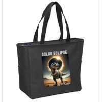 Total Solar Eclipse Trex Dinosaur April 8 2024 Zip Tote Bag