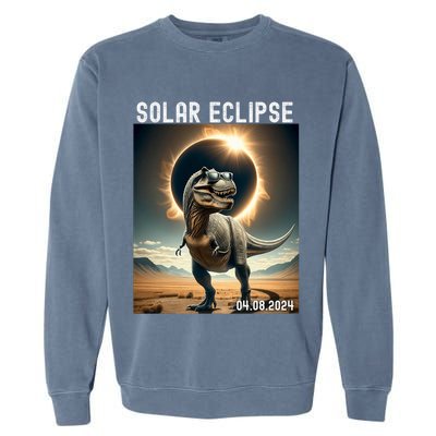 Total Solar Eclipse Trex Dinosaur April 8 2024 Garment-Dyed Sweatshirt