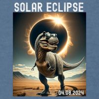 Total Solar Eclipse Trex Dinosaur April 8 2024 Garment-Dyed Sweatshirt