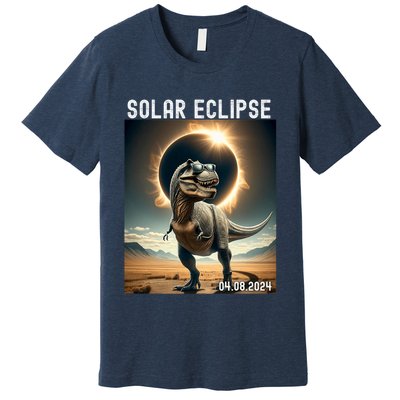 Total Solar Eclipse Trex Dinosaur April 8 2024 Premium T-Shirt