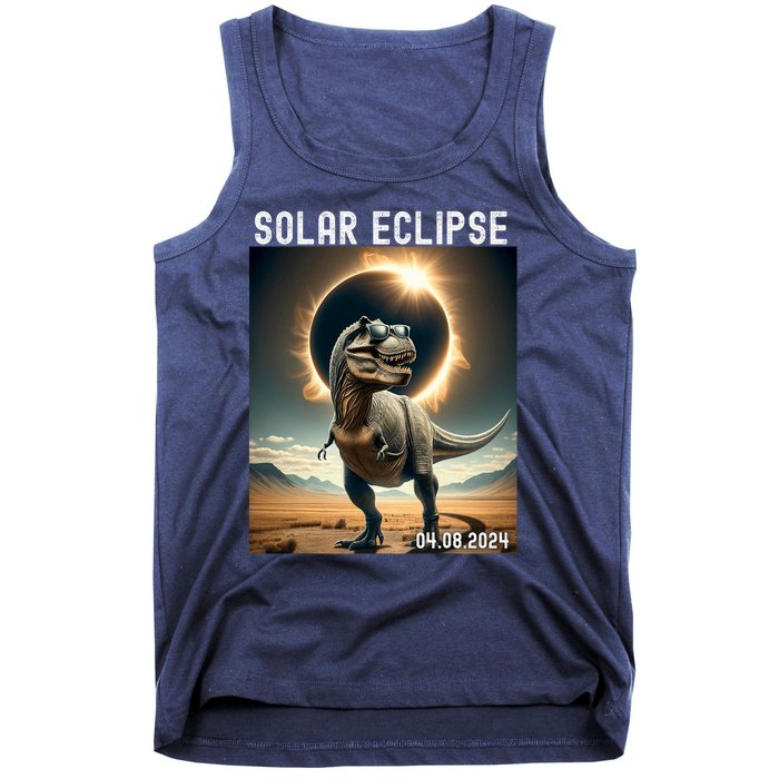 Total Solar Eclipse Trex Dinosaur April 8 2024 Tank Top