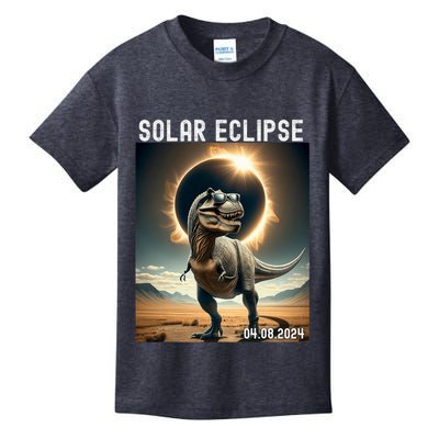 Total Solar Eclipse Trex Dinosaur April 8 2024 Kids T-Shirt
